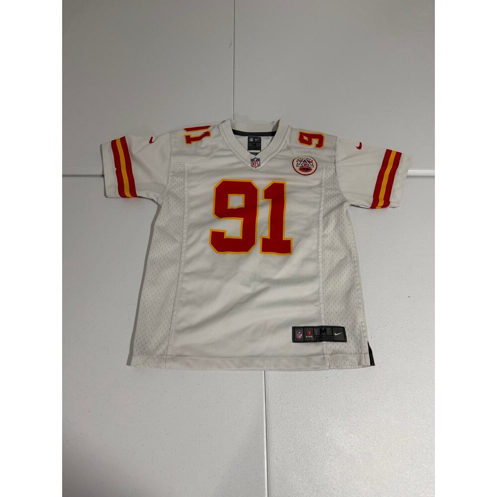 Nike NFL Kansas City Chiefs Hali #91 Jersey Youth M 10/12 White On Field